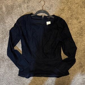 Banana Republic Navy Lace Blouse